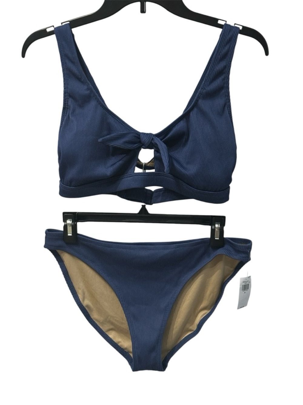 Old Navy Textured Rib Knit Bikini 2pc Swim Suit NEW Cut Out Tie Front Medium
